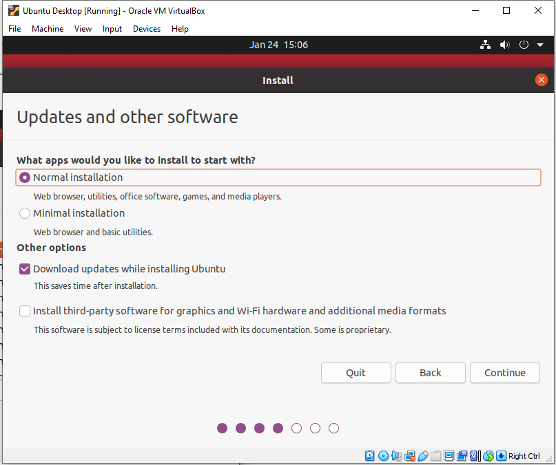Ubuntu installation type