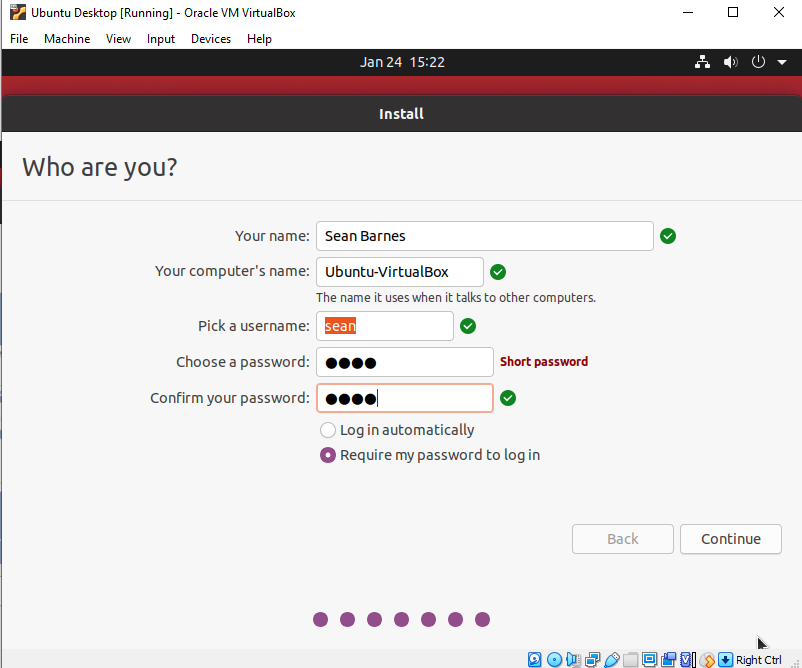 Ubuntu user setup
