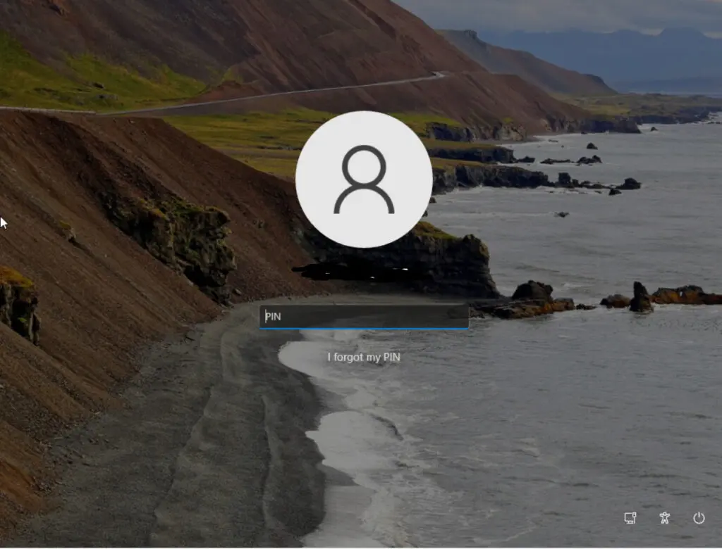 The Windows 11 login screen