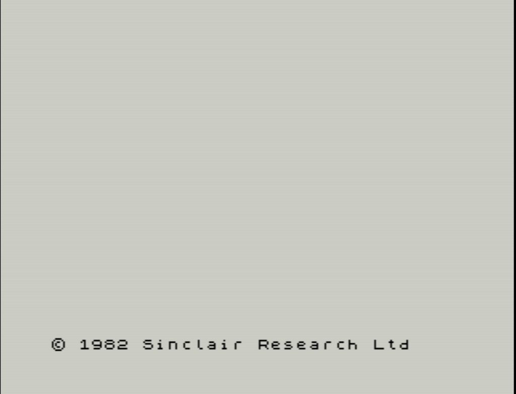 The ZX Spectrum screen after it had been firsted turned on