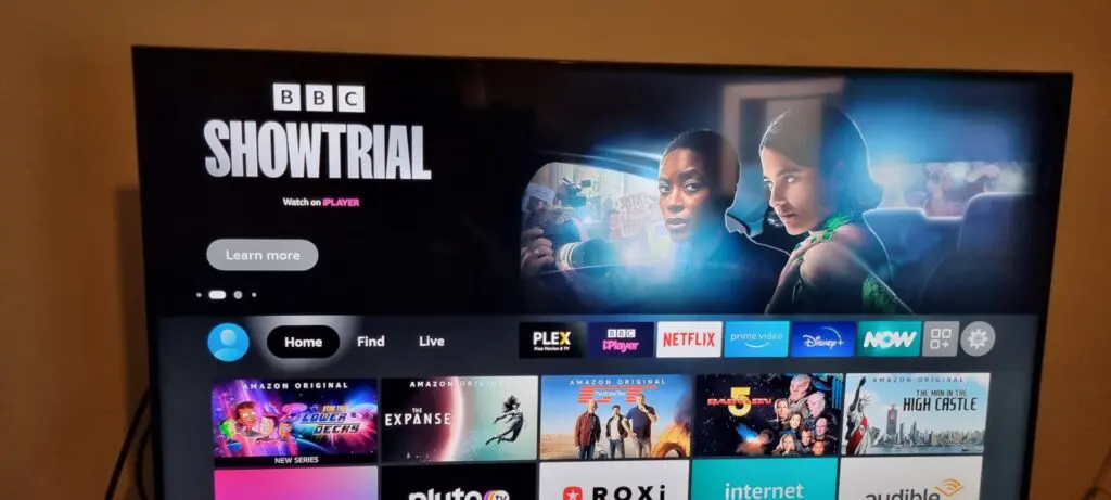 The AmazonFire TV home screen