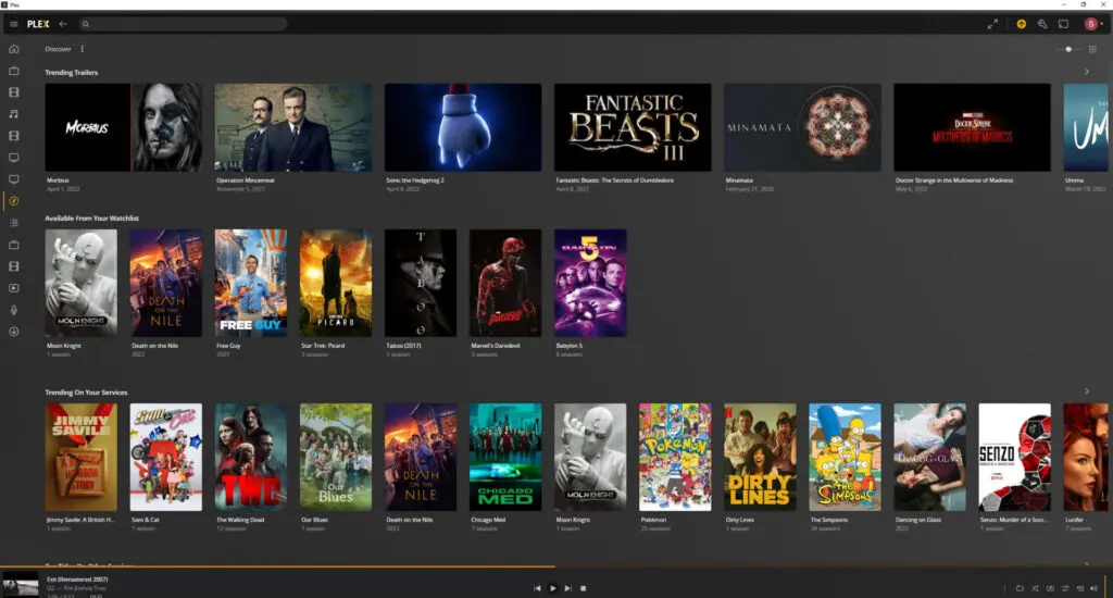 The Plex discover tab a gateway to programmes and films available across streaming services