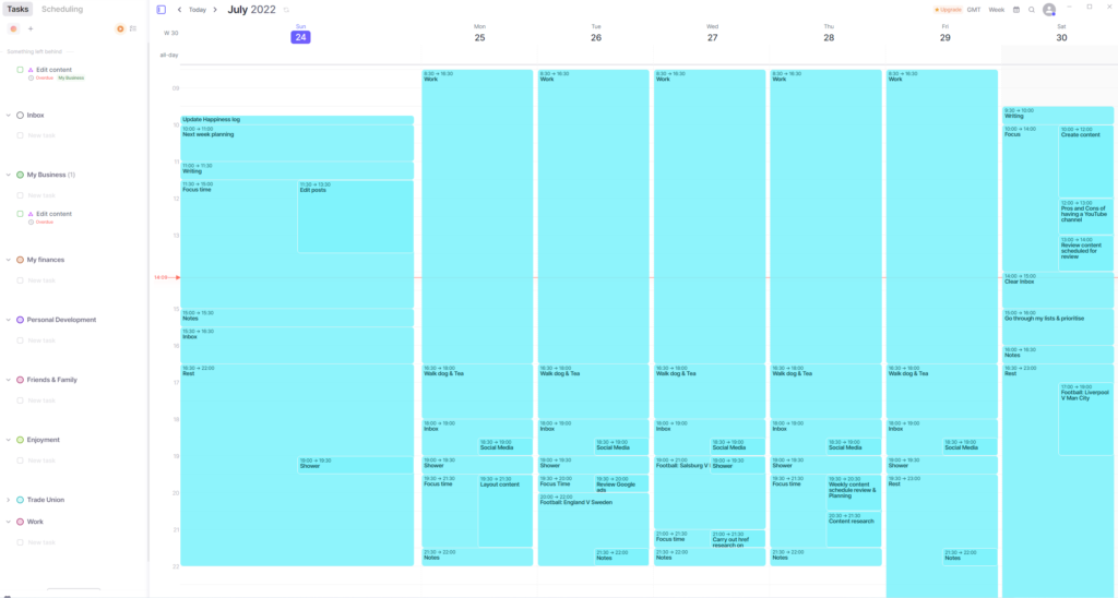 A screenshot of the Morgen application