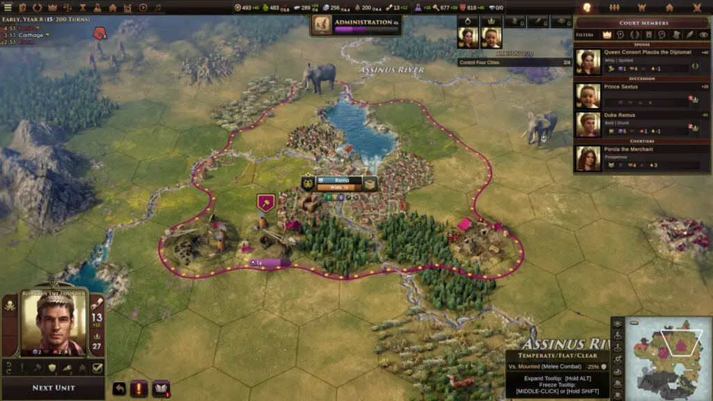 Old world game play screen shot