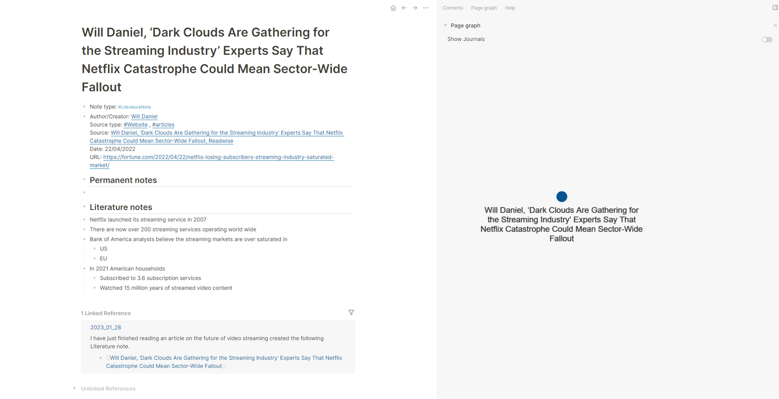 How to create a Zettelkasten in Logseq