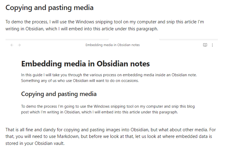Image of an Obsidian note embeded within another note