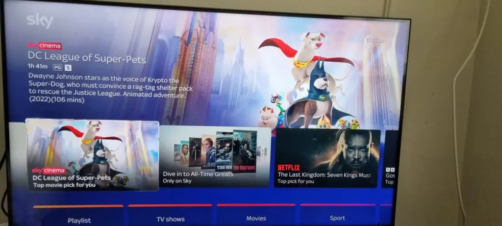 Sky stream home page