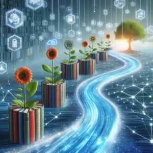 Knowledge growing in an information irrigation system. Image created by Microsoft Co-pilot
