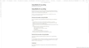 Screenshot of a blog post I was writing in Obsidian