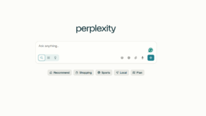 A screenshot of the perplexity homepage.