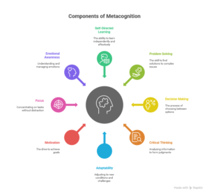 An image showing the components of metacognition.
