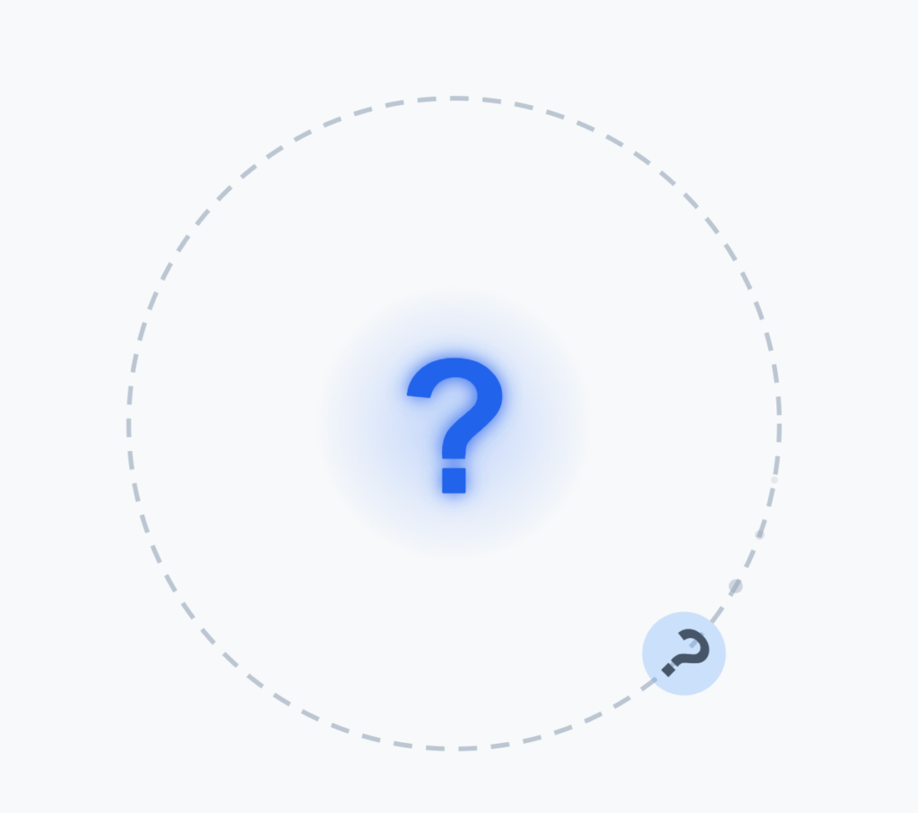 An AI generated image showing an atom the question represents the unknown both in science and philosophy