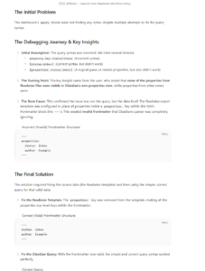 Note generated by Gemini CLI to explain the problems we encountered during the implimentation of a dashboard to prevent any related issues in future