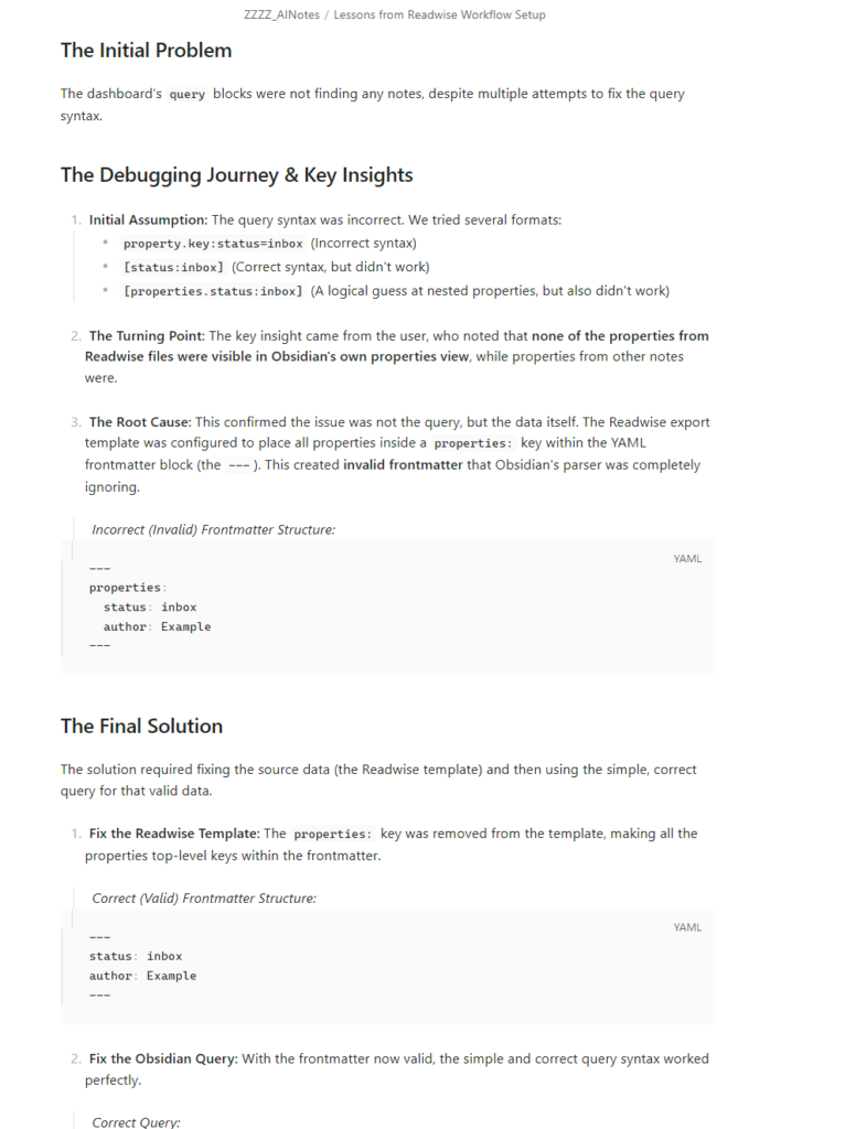 Note generated by Gemini CLI to explain the problems we encountered during the implimentation of a dashboard to prevent any related issues in future