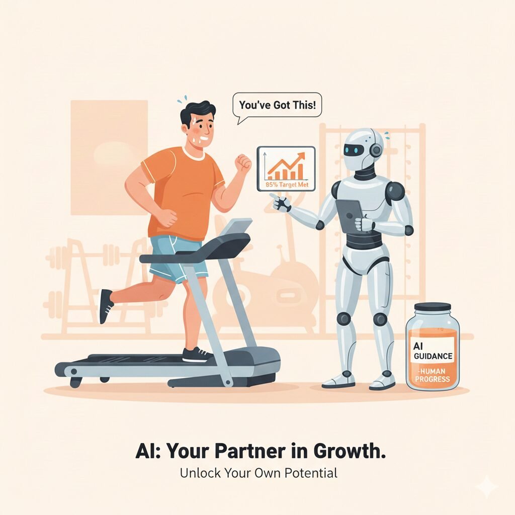 You can improve like someone at the gym using the equipment with AI providing guidence and encouragement