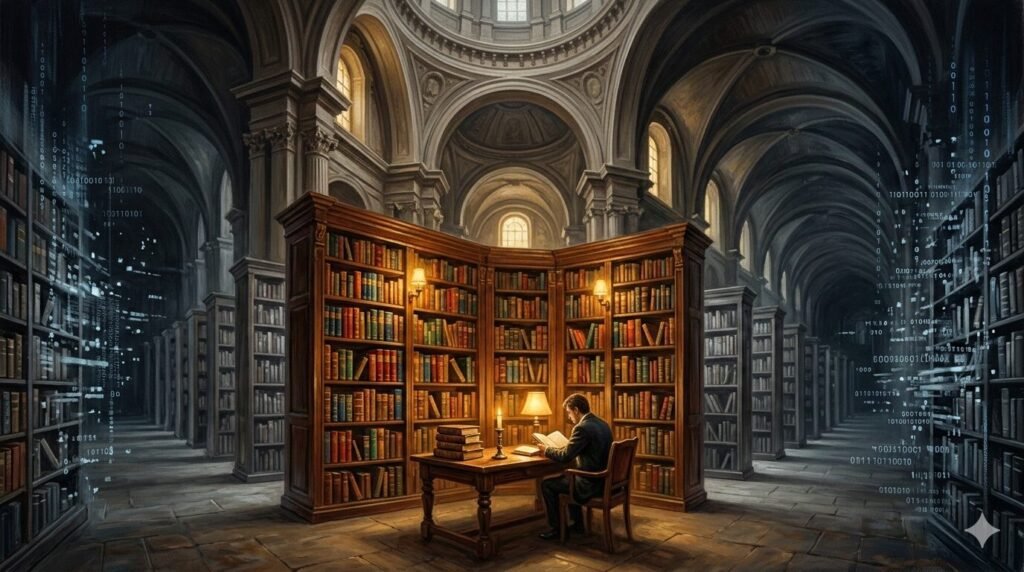 An image representing the loss of human knowledge over time without us even knowing it.